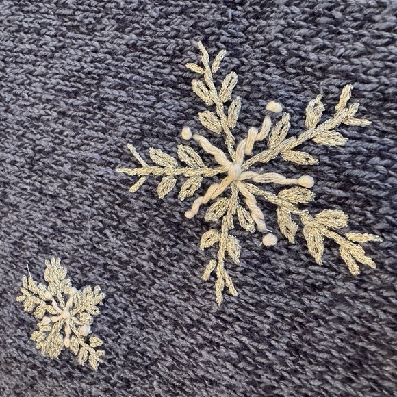 Vintage Bobbie Brooks Holiday Christmas Sweater Vest Women Small Blue Zip Mitten - Picture 7 of 16